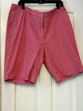 Talbots Pink and White Gingham Bermuda Shorts